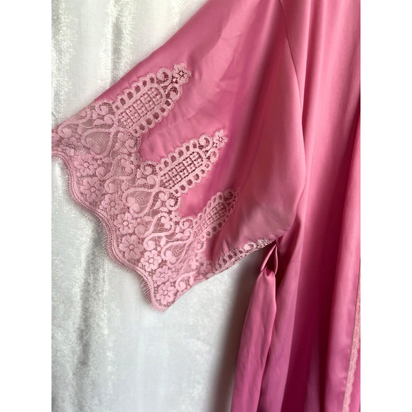 Vintage Victoria's Secret Lace Satin Penquoir Robe Cami Slip Dress Size S Set - Picture 6 of 16